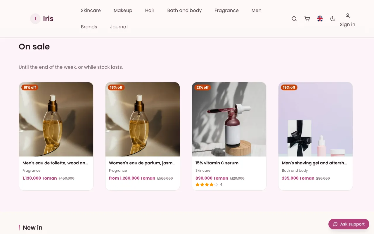 Oferta relâmpago com a porcentagem no cartão