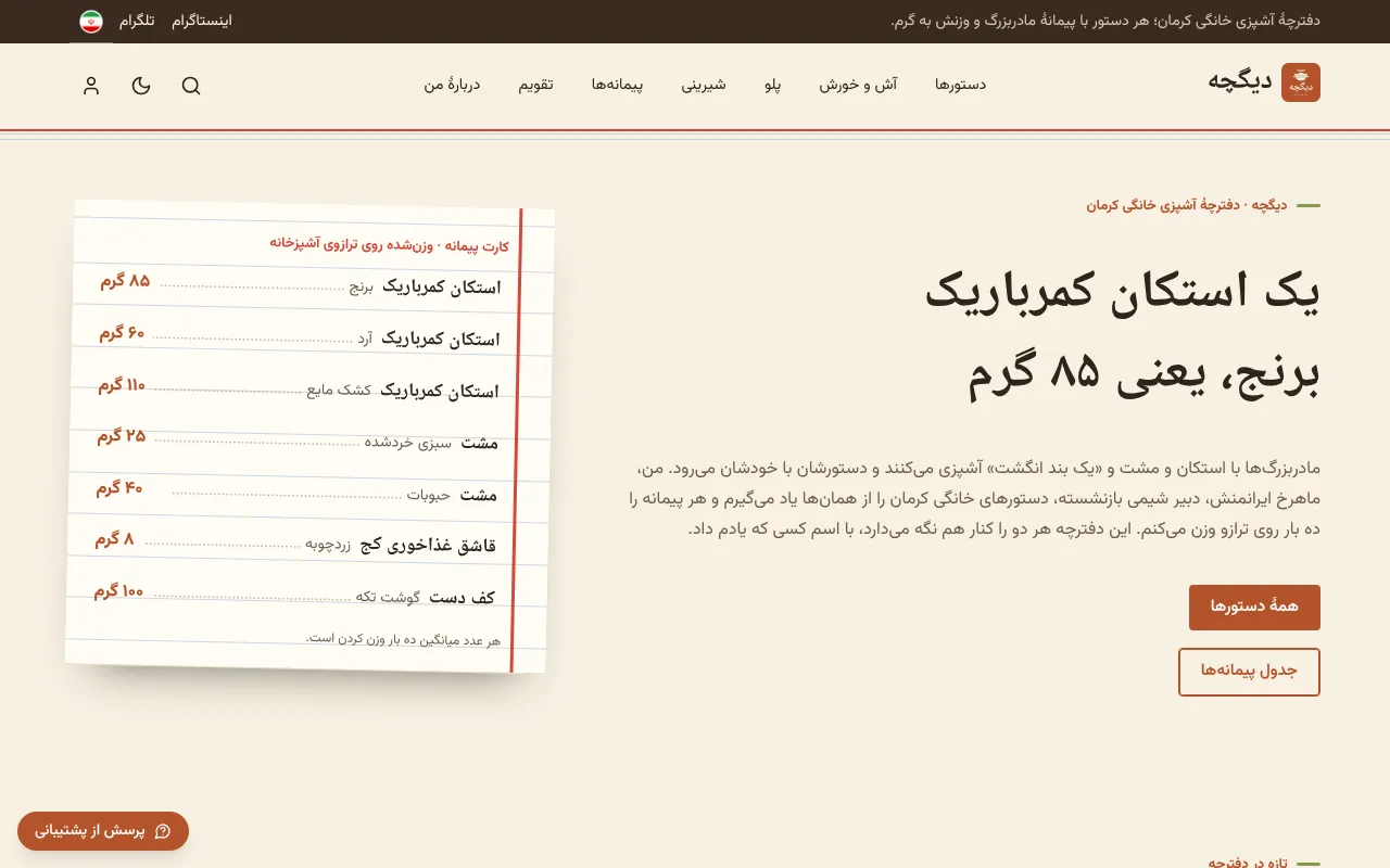 یک استکان برنج، ۸۵ گرم