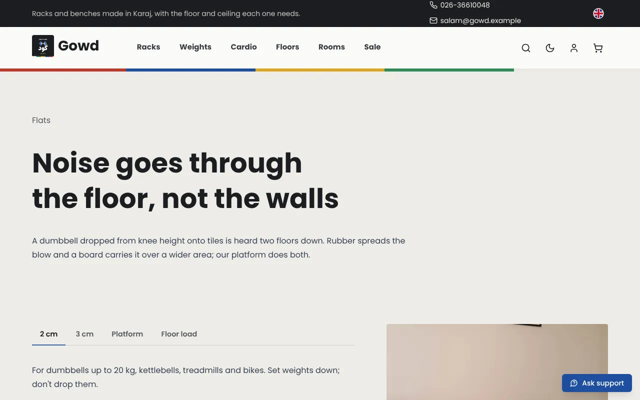 バーより先に床材とプラットフォーム