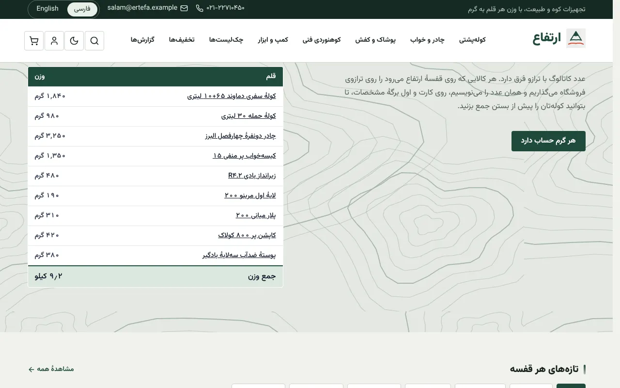 وزن واقعی بنویس، نه عدد کاتالوگ