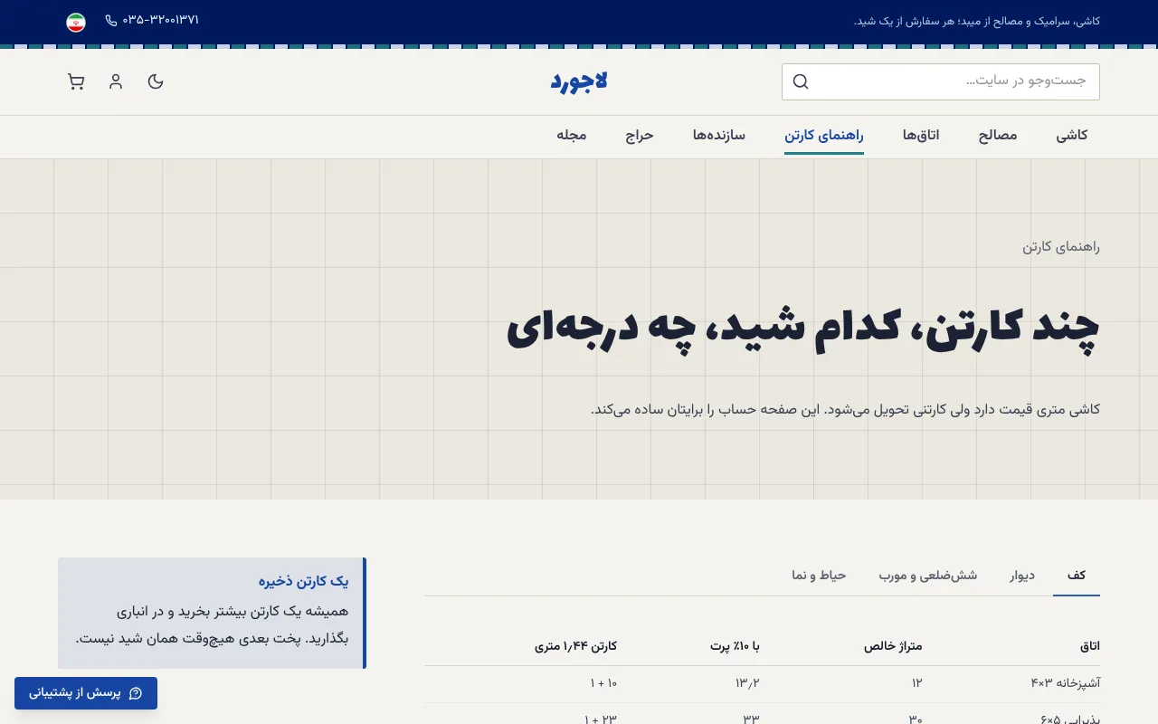 هر اتاق چند کارتن میخواد
